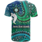 Torres Strait Islands T Shirt Dhari Emblem Vibrant Teal Indigenous