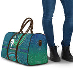 Torres Strait Islands Travel Bag Dhari Emblem Vibrant Teal Indigenous