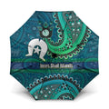 Torres Strait Islands Umbrella Dhari Emblem Vibrant Teal Indigenous