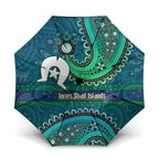 Torres Strait Islands Umbrella Dhari Emblem Vibrant Teal Indigenous