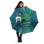 Torres Strait Islands Umbrella Dhari Emblem Vibrant Teal Indigenous