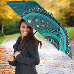 Torres Strait Islands Umbrella Dhari Emblem Vibrant Teal Indigenous