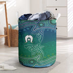 Torres Strait Islands Laundry Basket Shark Indigenous Australian Tribal Dot Art