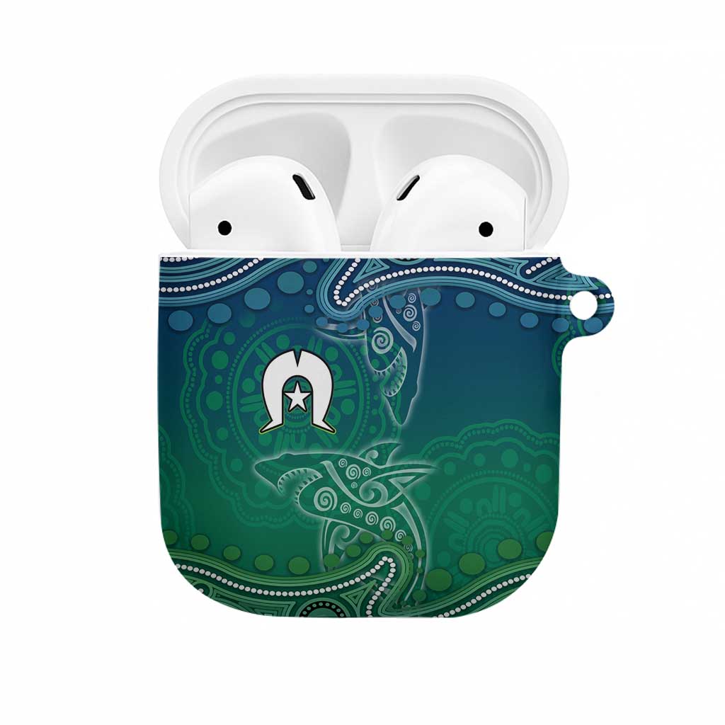 Torres Strait Islands AirPods Case Shark Indigenous Australian Tribal Dot Art