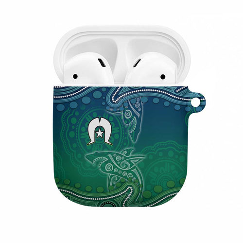 Torres Strait Islands AirPods Case Shark Indigenous Australian Tribal Dot Art