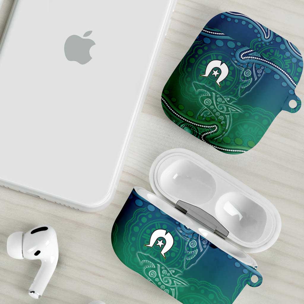 Torres Strait Islands AirPods Case Shark Indigenous Australian Tribal Dot Art