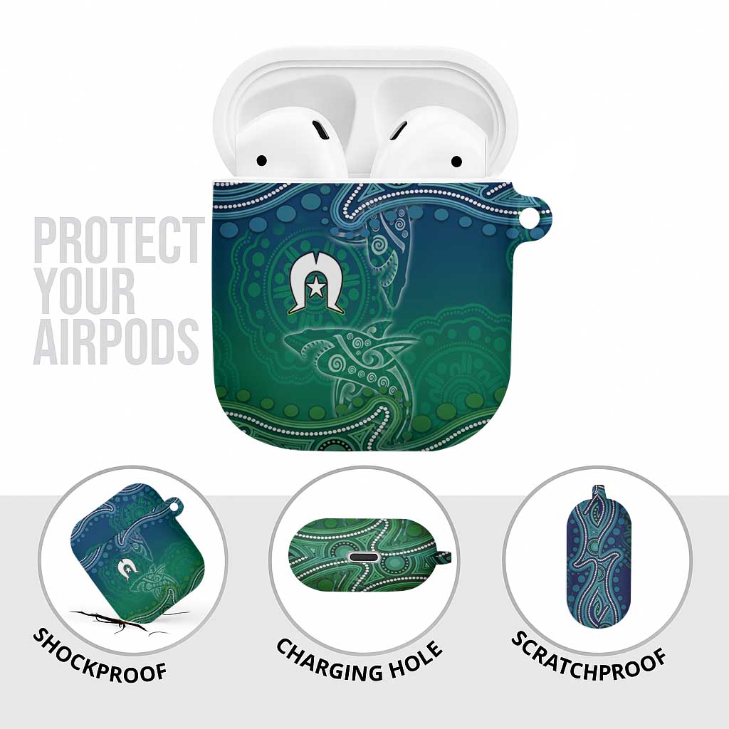 Torres Strait Islands AirPods Case Shark Indigenous Australian Tribal Dot Art