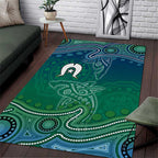 Torres Strait Islands Area Rug Shark Indigenous Australian Tribal Dot Art