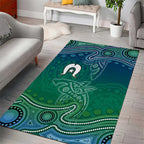 Torres Strait Islands Area Rug Shark Indigenous Australian Tribal Dot Art