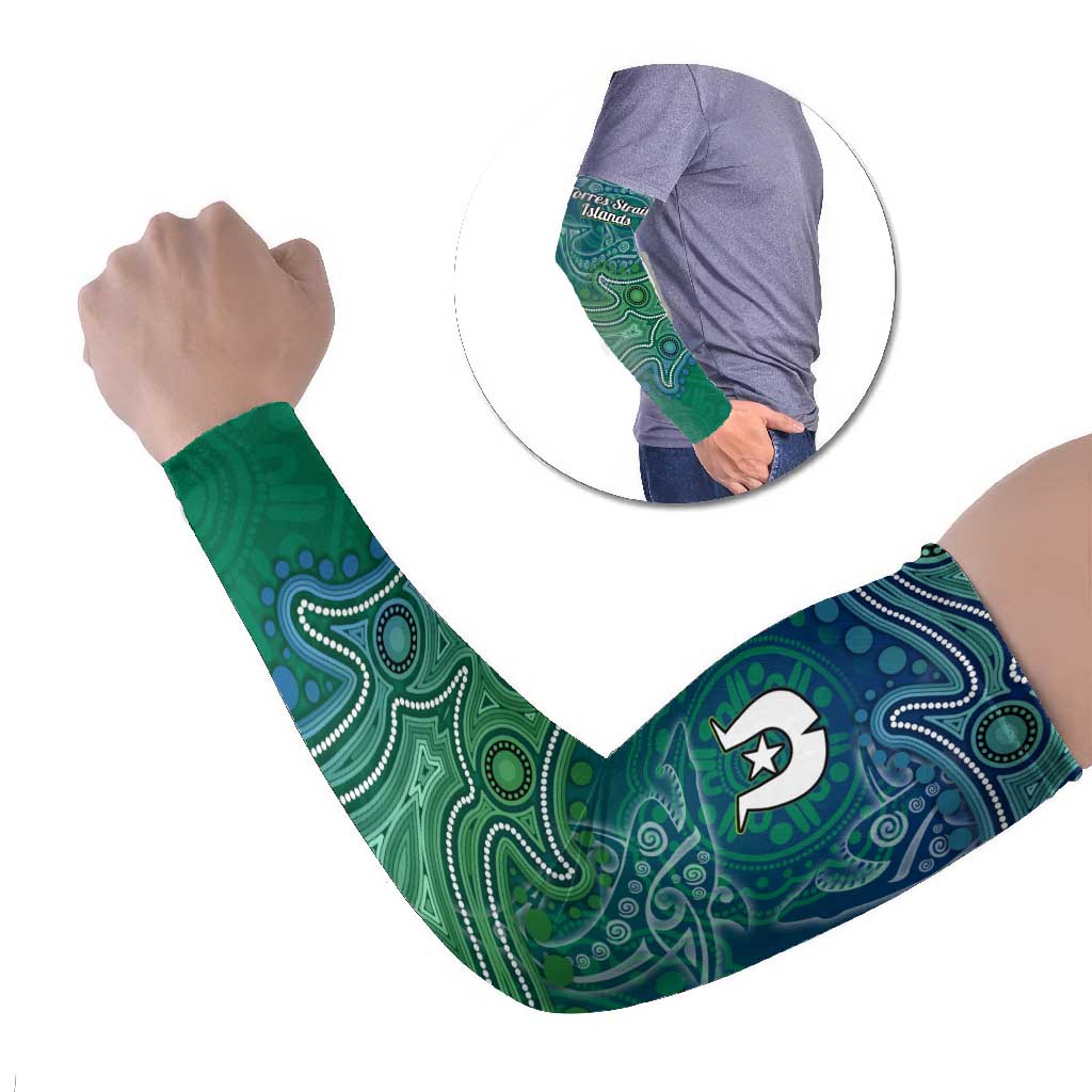 Torres Strait Islands Arm Sleeves Shark Indigenous Australian Tribal Dot Art