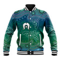 Torres Strait Islands Baseball Jacket Shark Indigenous Australian Tribal Dot Art