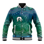 Torres Strait Islands Baseball Jacket Shark Indigenous Australian Tribal Dot Art