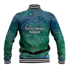 Torres Strait Islands Baseball Jacket Shark Indigenous Australian Tribal Dot Art
