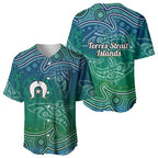 Torres Strait Islands Baseball Jersey Shark Indigenous Australian Tribal Dot Art