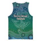 Torres Strait Islands Basketball Jersey Shark Indigenous Australian Tribal Dot Art