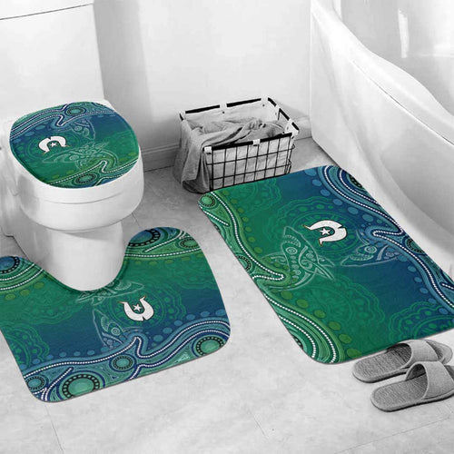 Torres Strait Islands Bathroom Set Shark Indigenous Australian Tribal Dot Art
