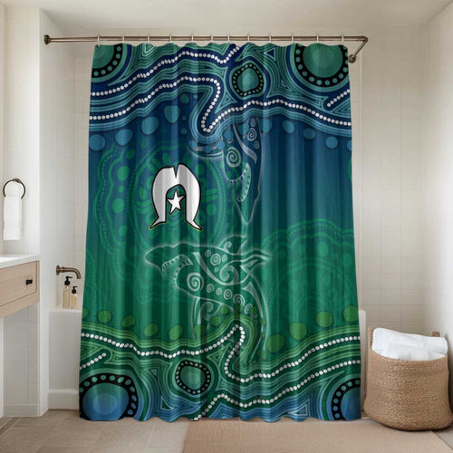 Torres Strait Islands Bathroom Set Shark Indigenous Australian Tribal Dot Art