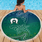 Torres Strait Islands Beach Blanket Shark Indigenous Australian Tribal Dot Art