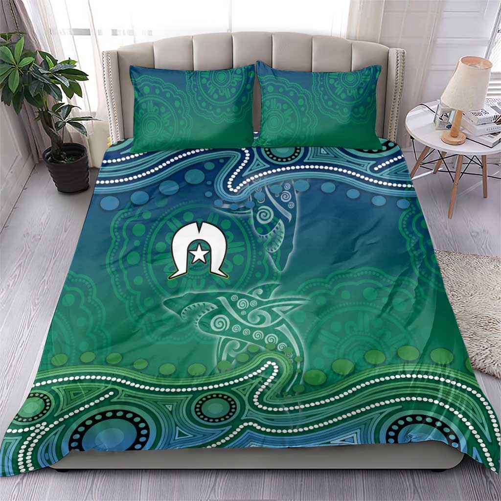Torres Strait Islands Bedding Set Shark Indigenous Australian Tribal Dot Art