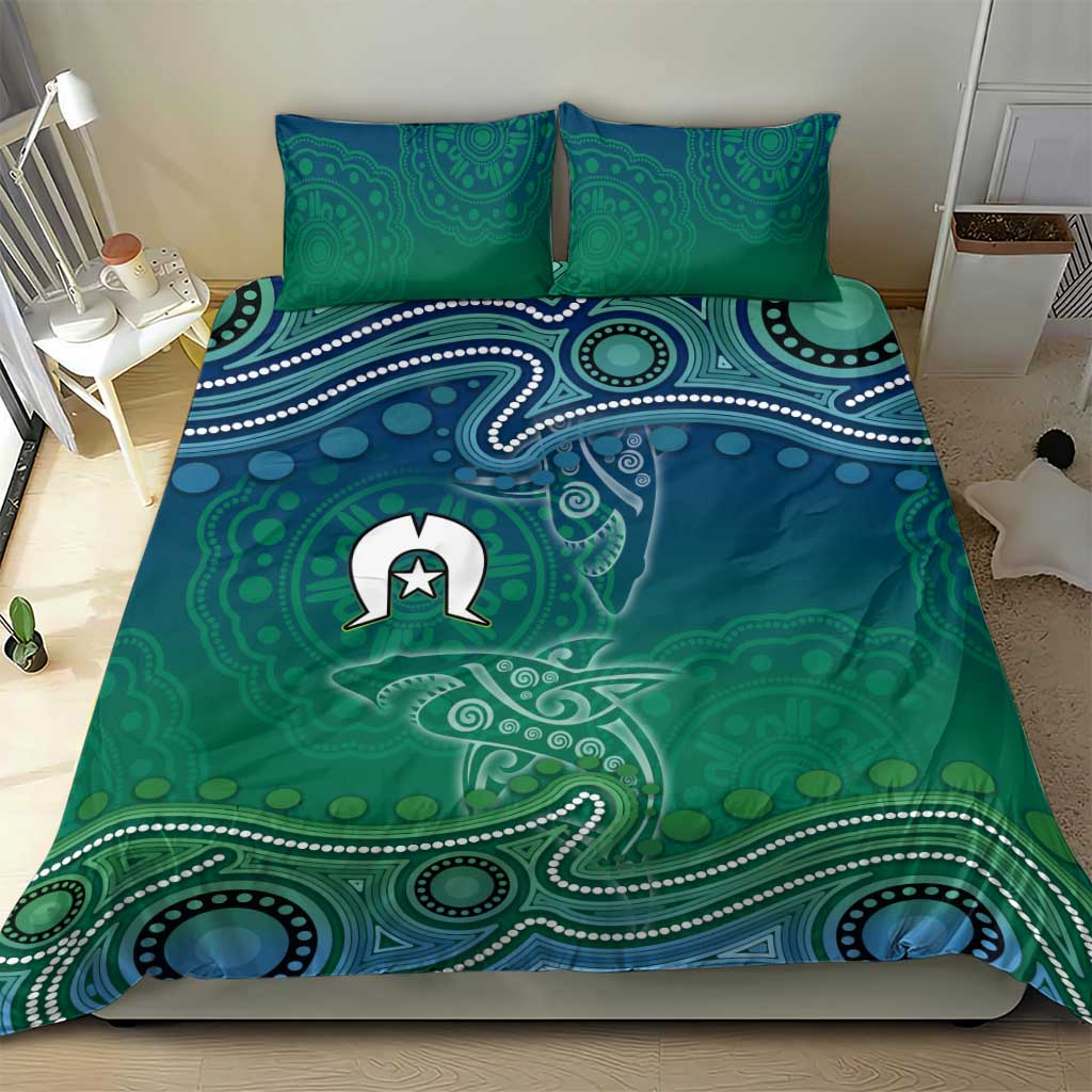Torres Strait Islands Bedding Set Shark Indigenous Australian Tribal Dot Art