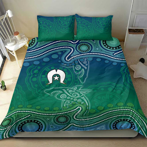 Torres Strait Islands Bedding Set Shark Indigenous Australian Tribal Dot Art