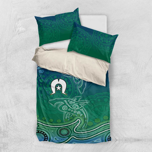 Torres Strait Islands Bedding Set Shark Indigenous Australian Tribal Dot Art