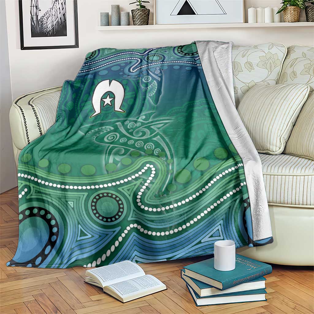 Torres Strait Islands Blanket Shark Indigenous Australian Tribal Dot Art