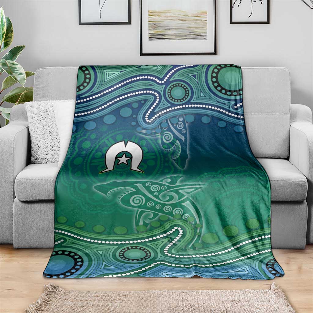 Torres Strait Islands Blanket Shark Indigenous Australian Tribal Dot Art