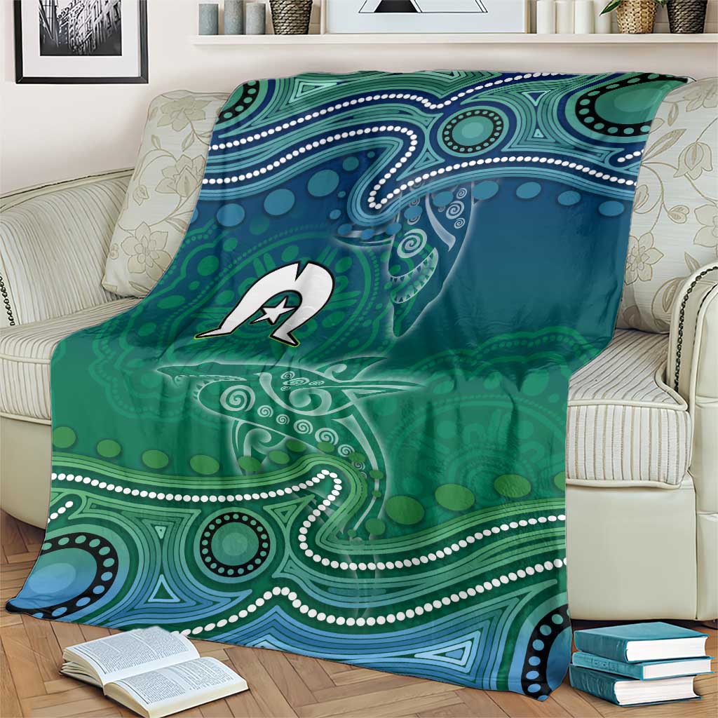 Torres Strait Islands Blanket Shark Indigenous Australian Tribal Dot Art