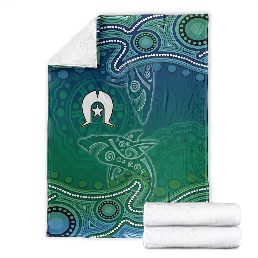 Torres Strait Islands Blanket Shark Indigenous Australian Tribal Dot Art