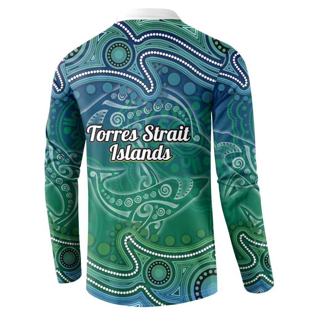 Torres Strait Islands Button Sweatshirt Shark Indigenous Australian Tribal Dot Art