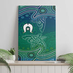 Torres Strait Islands Canvas Wall Art Shark Indigenous Australian Tribal Dot Art