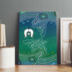 Torres Strait Islands Canvas Wall Art Shark Indigenous Australian Tribal Dot Art