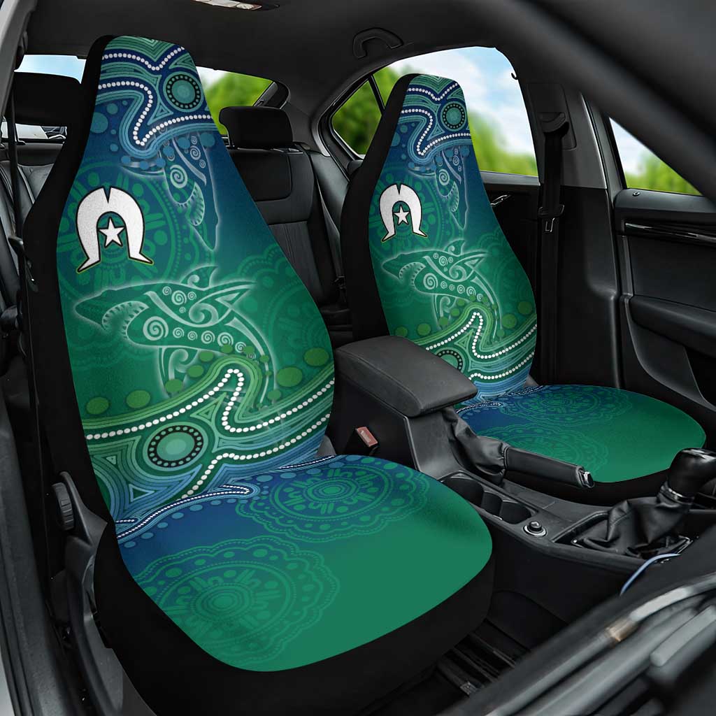 Torres Strait Islands Car Seat Cover Shark Indigenous Australian Tribal Dot Art