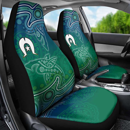 Torres Strait Islands Car Seat Cover Shark Indigenous Australian Tribal Dot Art
