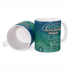 Torres Strait Islands Ceramic Mug Shark Indigenous Australian Tribal Dot Art
