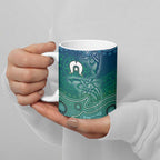 Torres Strait Islands Ceramic Mug Shark Indigenous Australian Tribal Dot Art