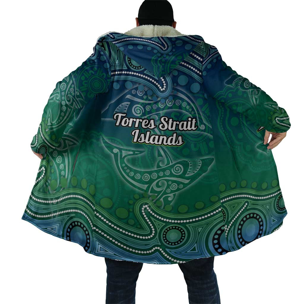 Torres Strait Islands Cloak Shark Indigenous Australian Tribal Dot Art