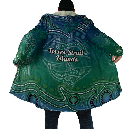Torres Strait Islands Cloak Shark Indigenous Australian Tribal Dot Art