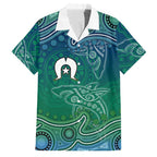 Torres Strait Islands Family Matching Puletasi and Hawaiian Shirt Shark Indigenous Australian Tribal Dot Art
