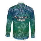 Torres Strait Islands Family Matching Short Sleeve Bodycon Dress and Hawaiian Shirt Shark Indigenous Australian Tribal Dot Art