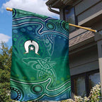 Torres Strait Islands Garden Flag Shark Indigenous Australian Tribal Dot Art