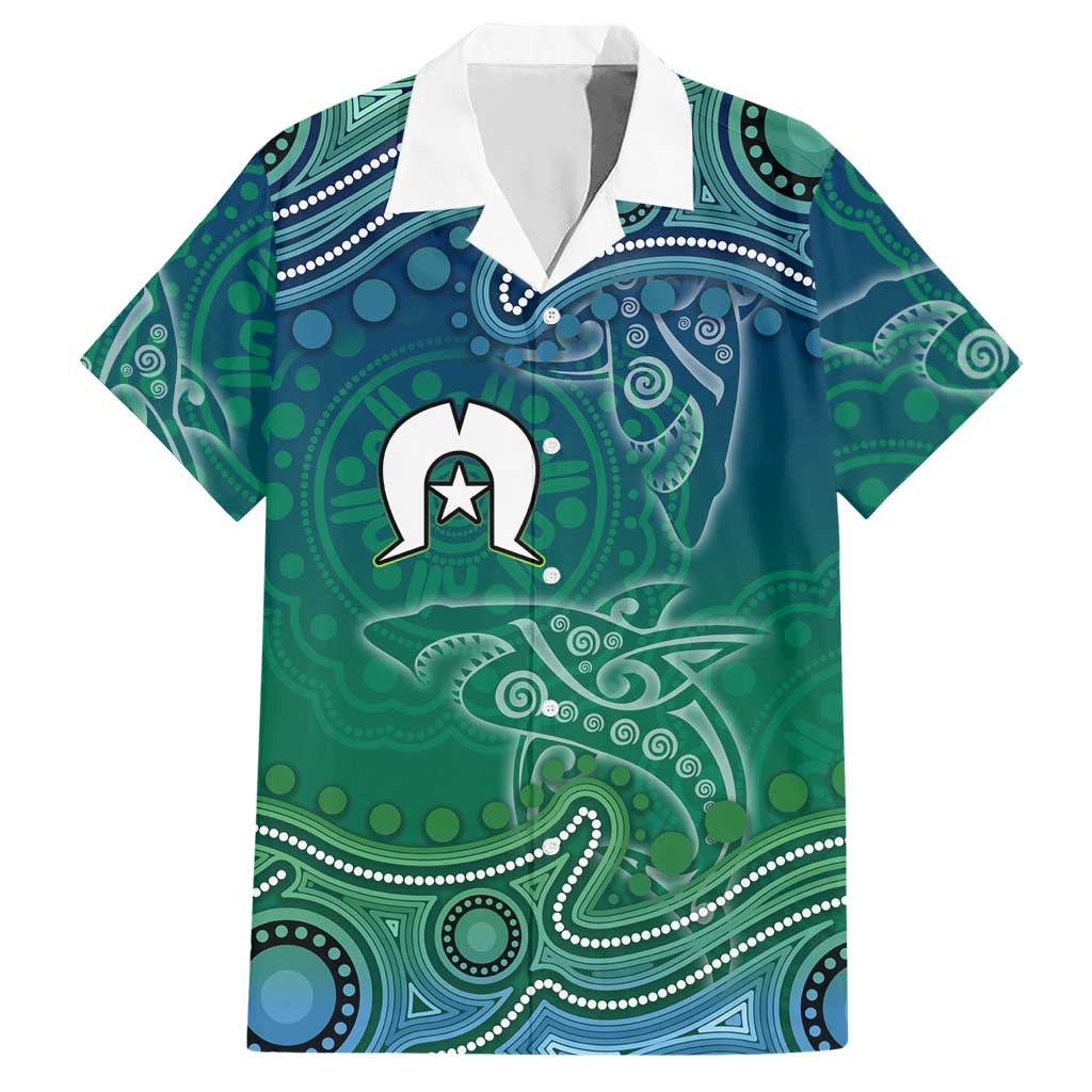 Torres Strait Islands Hawaiian Shirt Shark Indigenous Australian Tribal Dot Art