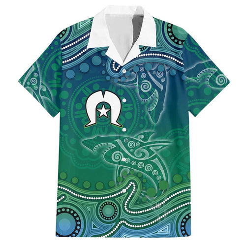 Torres Strait Islands Hawaiian Shirt Shark Indigenous Australian Tribal Dot Art