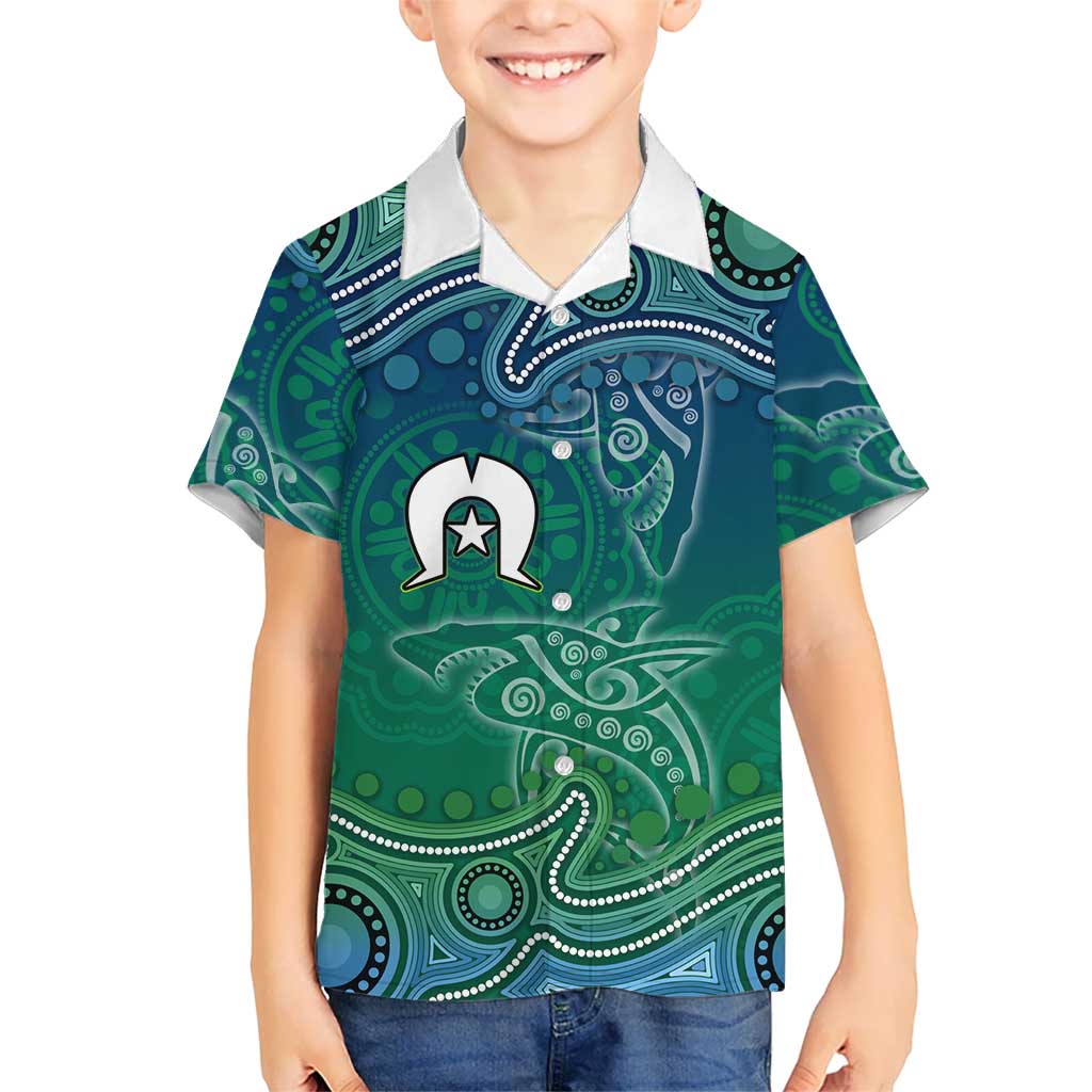 Torres Strait Islands Hawaiian Shirt Shark Indigenous Australian Tribal Dot Art