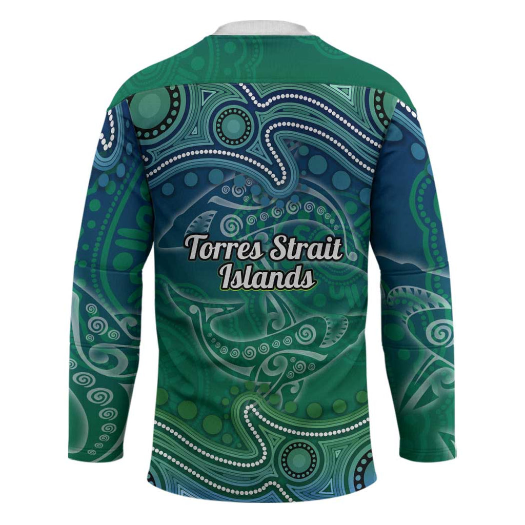 Torres Strait Islands Hockey Jersey Shark Indigenous Australian Tribal Dot Art