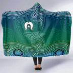 Torres Strait Islands Hooded Blanket Shark Indigenous Australian Tribal Dot Art