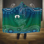 Torres Strait Islands Hooded Blanket Shark Indigenous Australian Tribal Dot Art