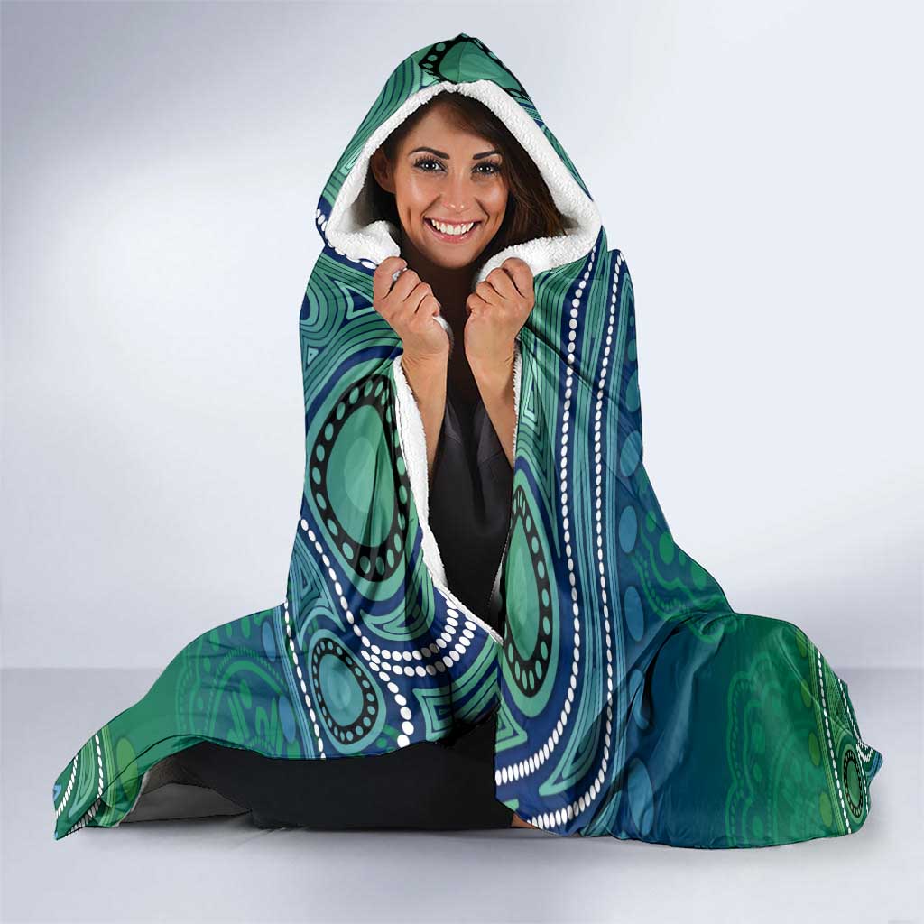 Torres Strait Islands Hooded Blanket Shark Indigenous Australian Tribal Dot Art