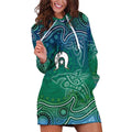 Torres Strait Islands Hoodie Dress Shark Indigenous Australian Tribal Dot Art